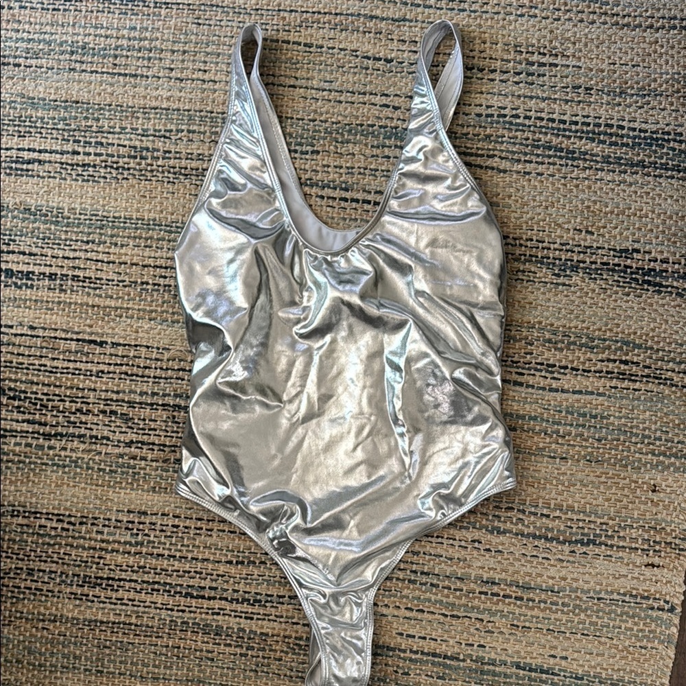 Shiny Silver Rave One-Piece